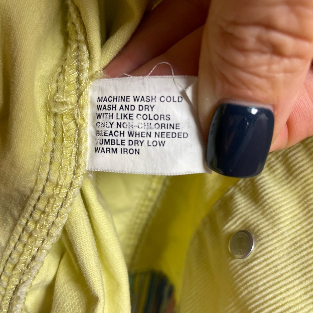 GAP Women’s Sz Large Light Yellow Stretch Light Duty Corduroy Jacket Y2K Bright - Picture 8 of 9
